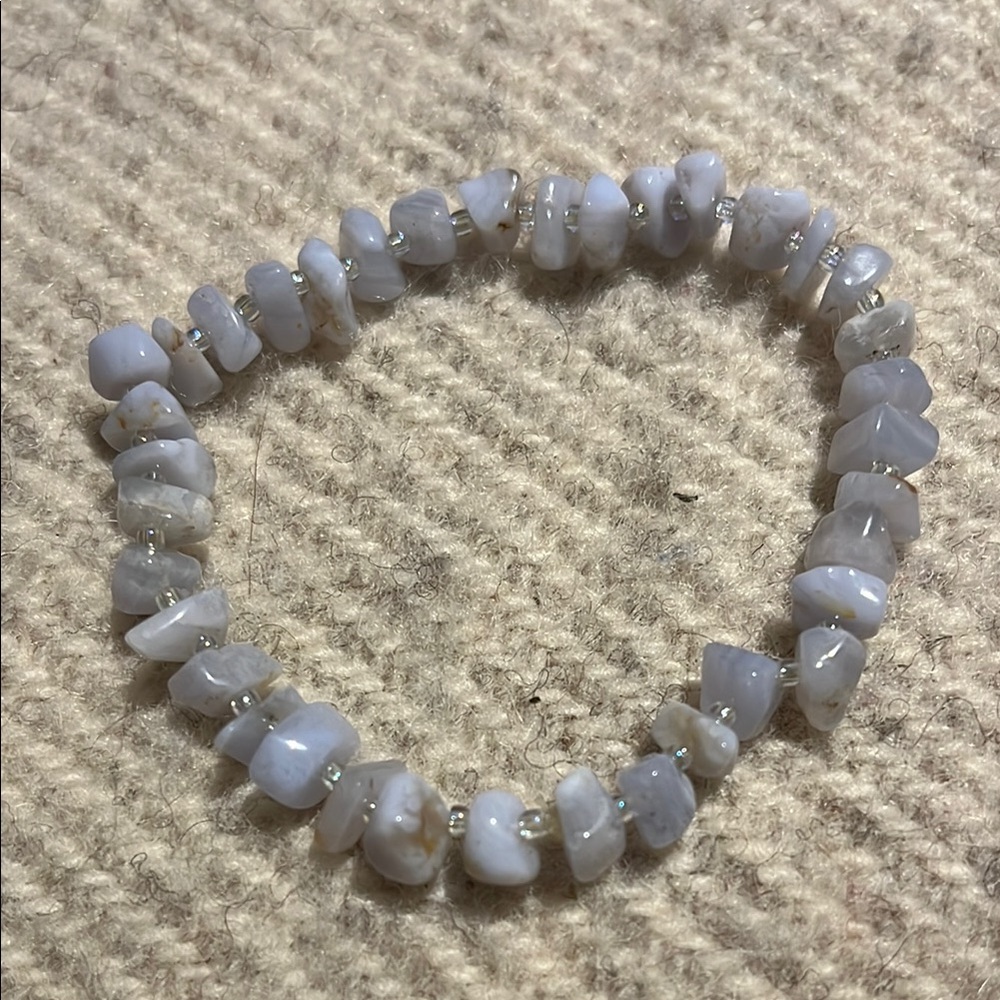 Handmade Blue Lace Agate stretch Bracelet